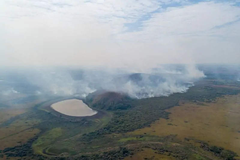 Rauchschwaden liegen über dem Pantanal, © by Silas Ismael / WWF-Brasil