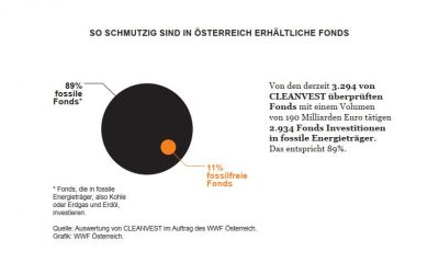 WWF kritisiert fossile Fonds: Fast 90 Prozent investieren nach wie vor in Kohle, Öl und Gas