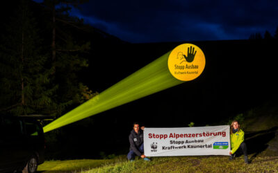 Protestaktion am Kaunertal-Staudamm: WWF und GLOBAL 2000 warnen vor sinnloser Naturzerstörung im Platzertal